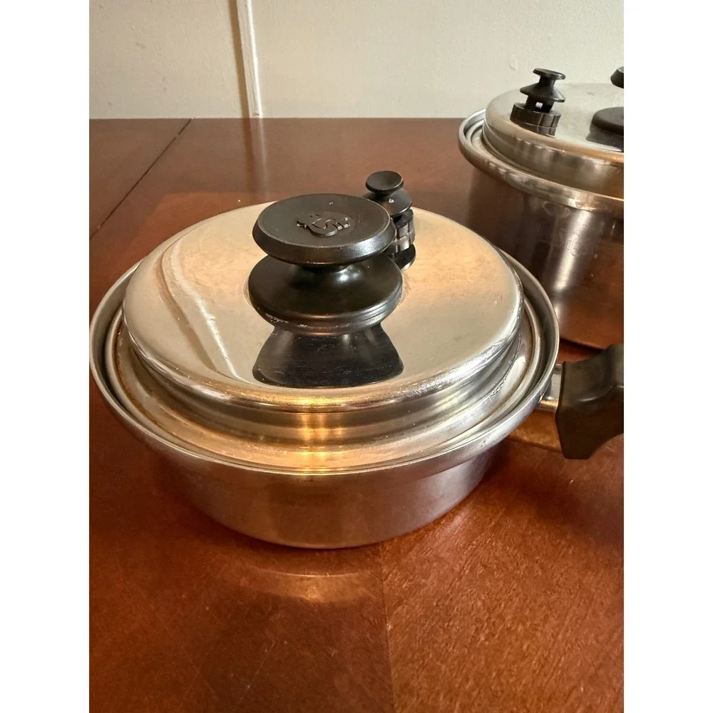 Royal Prestige 7-Ply Stainless Steel Silver Alloy Copper Saucepan Set USA Made